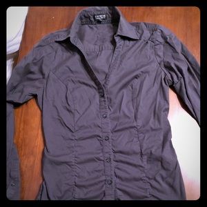 🌟 3-$10 Express XS stretch Button Shirt- Charcoal